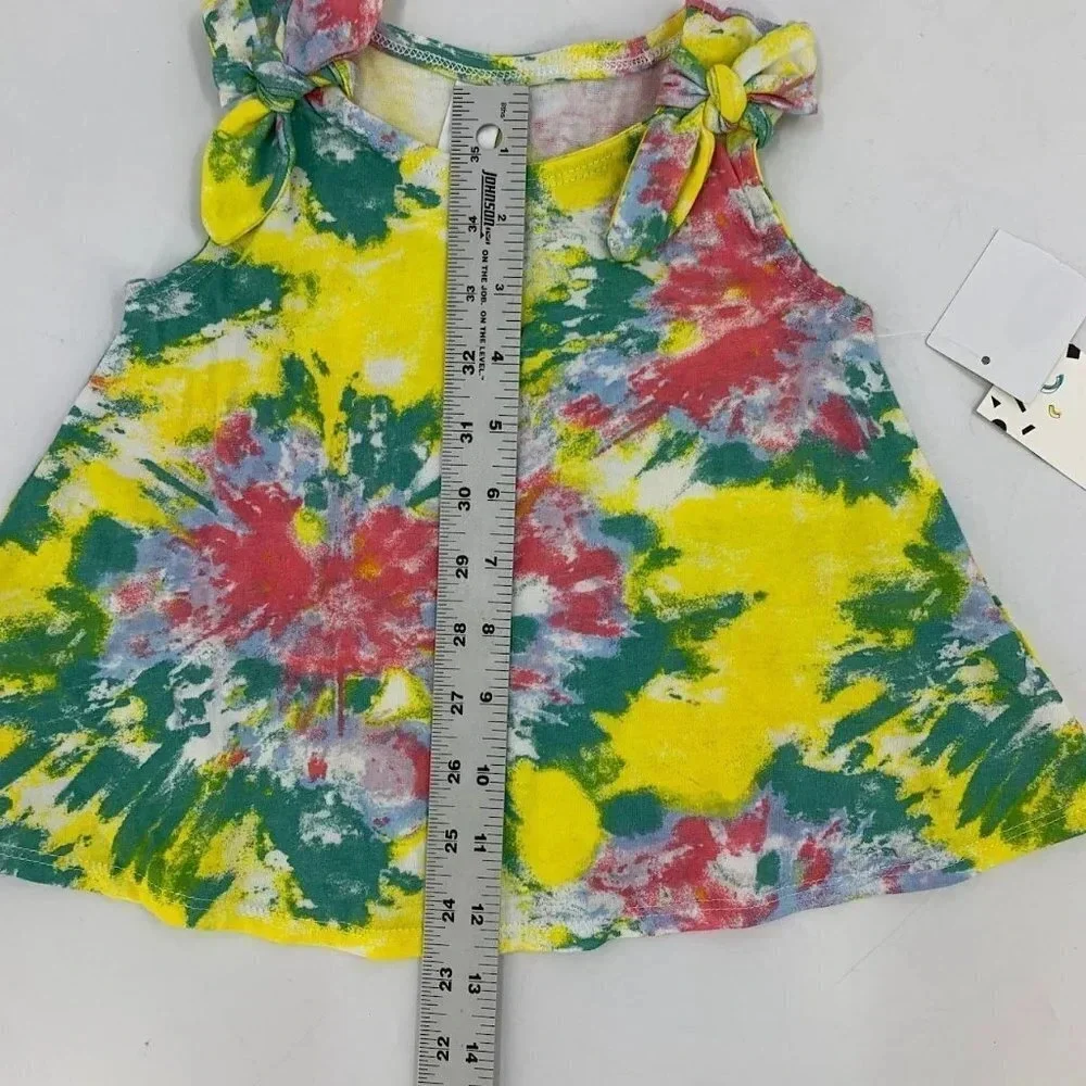Harper Canyon Girls Tie Dye Floral Pullover Shoulder Tie Dress Size 2‎ NWT